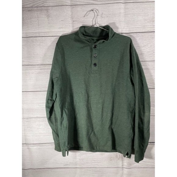 J. Crew - Men's L Green 1/4 Button Up Pullover Authentic Fleece - Picture 2 of 5